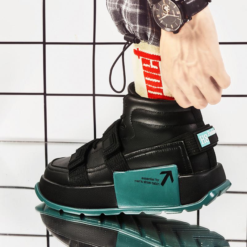 New Fashion Brand High Top Men's Shoes Outdoor Male Casual Sneakers Thick Soled Motorcycle Shoes Comfortable Men's Designer Shoe