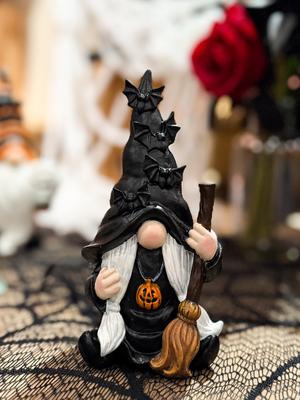 Halloween Harz Gnom Zauberer Fee Figur für Haus Schlafzimmer Wohnzimmer Feiertagsdekoration