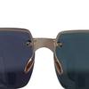 Used PRADA sunglasses silver clear navy half rim ladies men unisex unisex