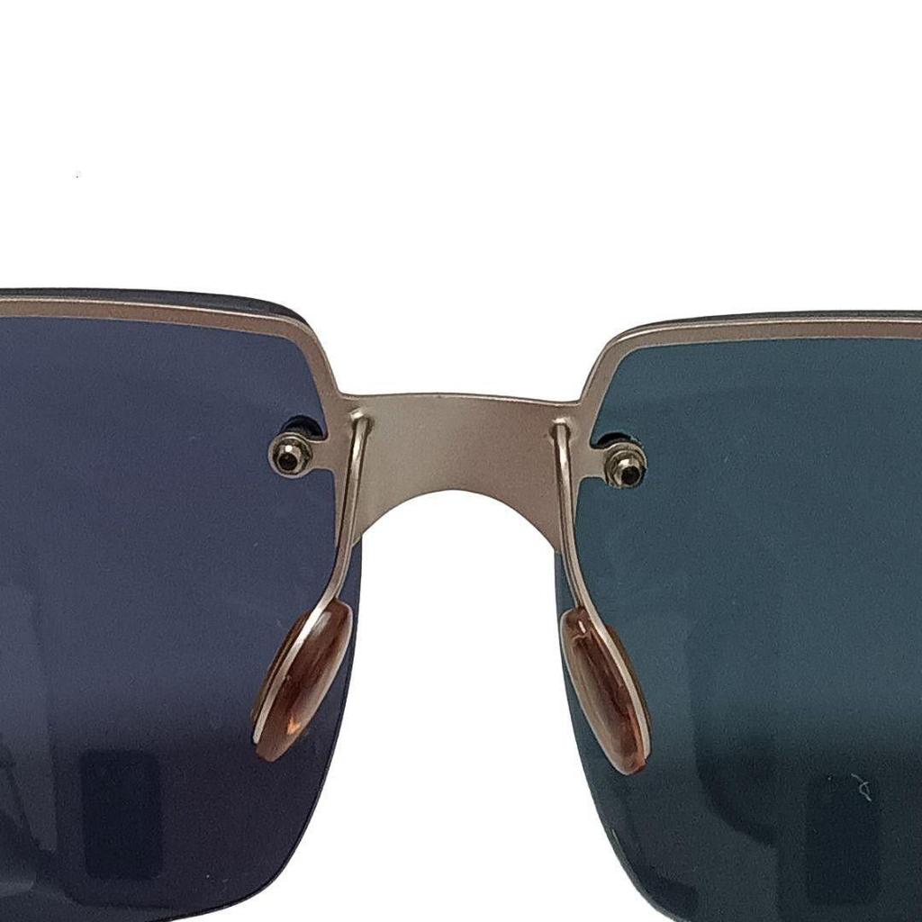 Used PRADA sunglasses silver clear navy half rim ladies men unisex unisex