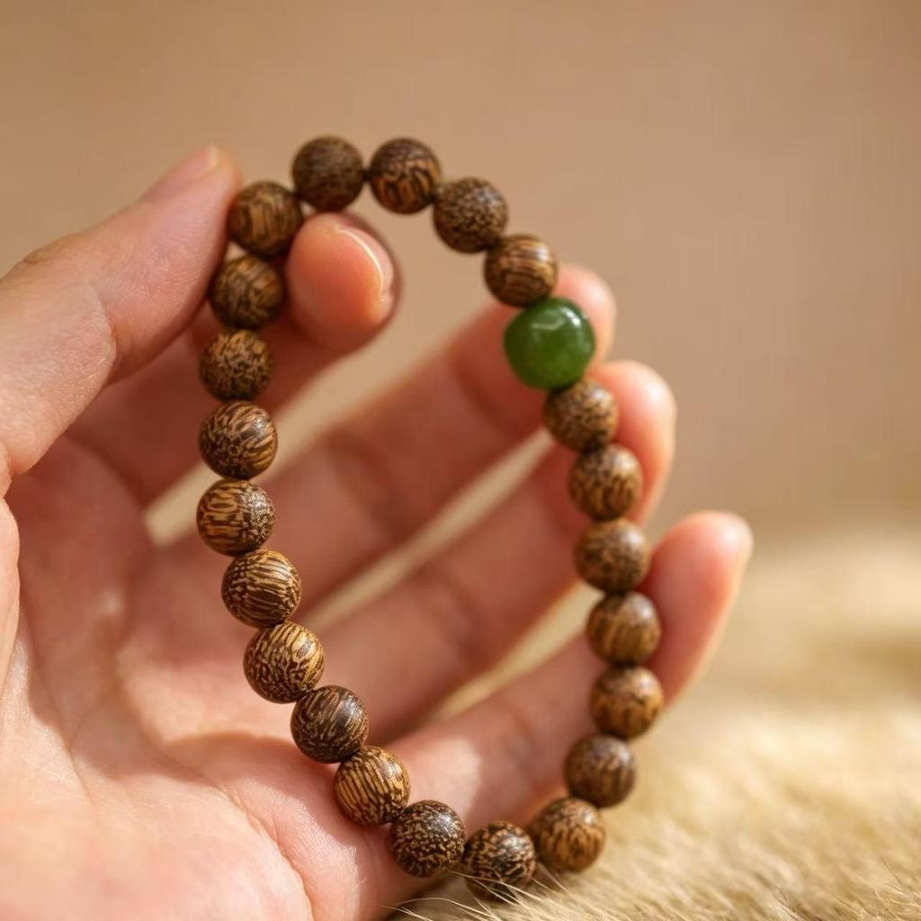 Exquisite Carving Bracelet: Agarwood, Imitation Beeswax, Turquoise & Hetian Jade