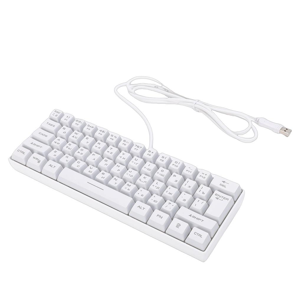 Russische Mechanische Gaming-Tastatur 61 Tasten Kompakt RGB Kabelgebunden Russisch Englisch Tastatur für Arbeit Geschäftsreise