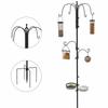 Bird Feeding Station Kit, Wild Bird Feeder Pole with 6 Hooks, 4 Hanging Feeders for Peanuts, Seed, Fat Balls, for Garden, Outdoor, Black