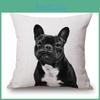 Stylish Cute French Bulldog Pattern Linen Throw Pillow Case Enhancing Any Home Decor Style
