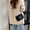 New Women's Bag Fashion Quilted Small Gold Ball Chain Bag Ins Versatile Small Square Bag Solid Color Single Shoulder Crossbody Bag