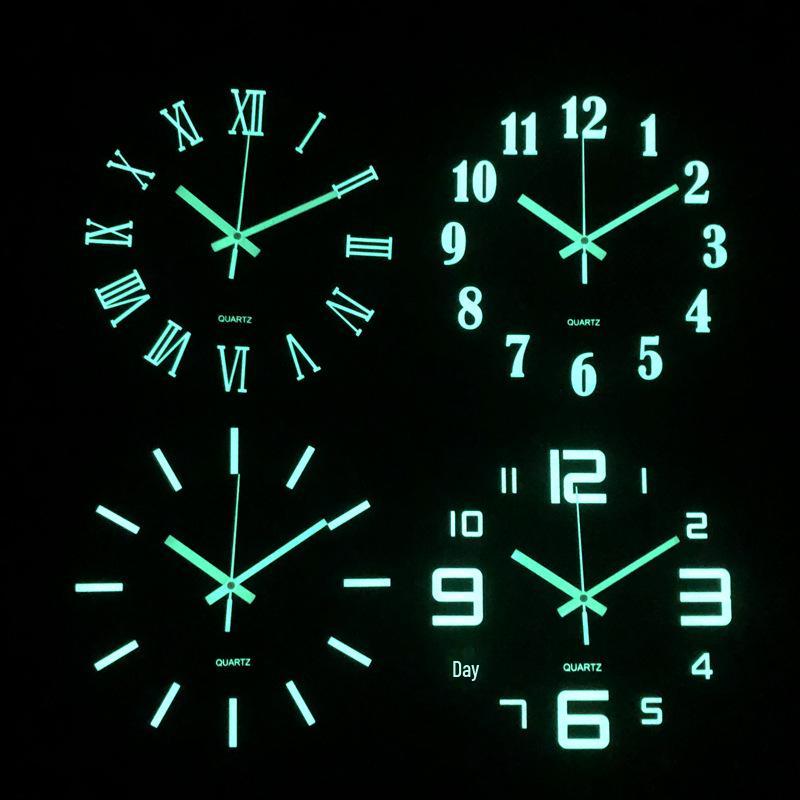 Silent Luminous MDF Wood Wall Clock with Fluorescent Wood Grain Finish