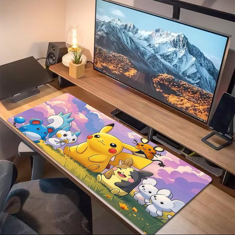Pokémon Print Cushion Non-slip Laptop Tablet Big Mousepad XXL Mat Mini PC Playmat With Lock edge