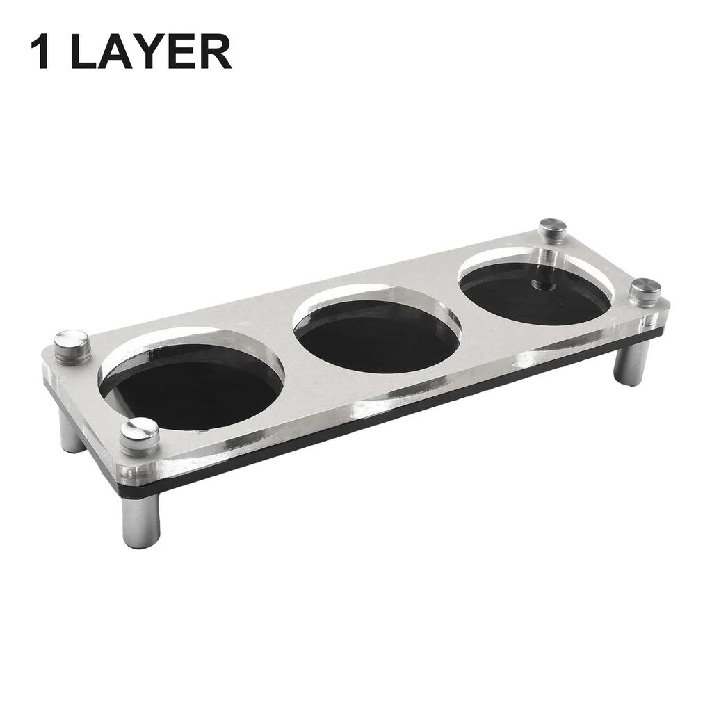 Coffee Tamper Stand Holder Coffee Bar 51mm-58mm Worktop Acrylic Stainless Steel Storage Sturdy Coffee Tamper Espresso Station