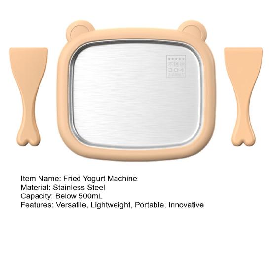 Bear-Shaped Yogurt Ice Cream Maker for Kids Stainless Steel Manual Non-Electric Freezing Dessert Machine for DIY Sorbet Smoothie Bowls