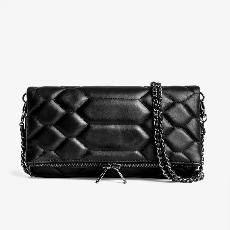 None Small Square Pu Chain Shoulder Bag With Magnetic Closure For Daily Use Black