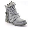 Womens Microfiber Studded Goth Boots Versatile Chelsea Punk Buckle Martin Shoes
