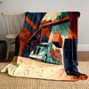 "Truck and Containers In Shipping Yard" Patterned Blanket, Flannel, Suitable for All Seasons, Home Decor, Warm and Cozy
