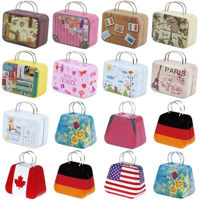 Mini Valigia in Metallo Scatola Portagioie Bauletto Miniatura Borse Fantasia Cartone Animato Decorazione Casa delle Bambole Regali Accessori Bambole Fai da Te