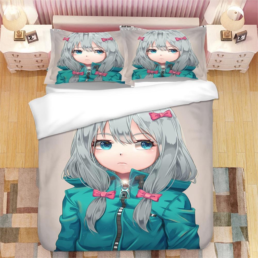 Anime Girl Izumi Sagiri 3D Printed Bedding Set King Duvet Cover Pillow Case Comforter Cover Bedclothes Bed Linens Home Textiles