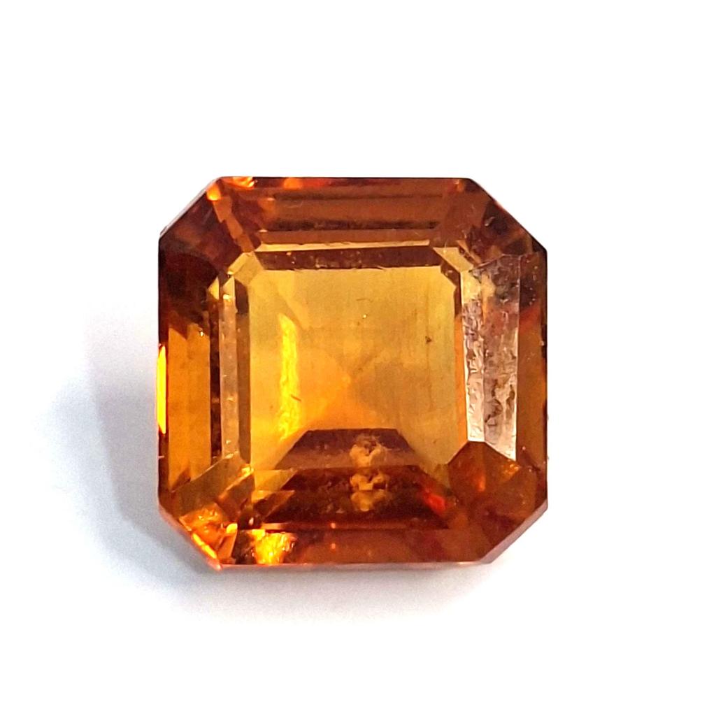12-14 Ct Natural Orangish Yellow Citrine Asscher Cut Stunning Gemstone