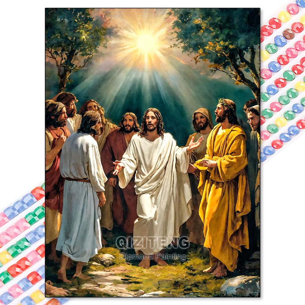 5D Diamond Painting Kit Jesus Cross Religious Sticker Diamond Embroidery Handmade DIY Mosaic Home Decoration Adult Gifts