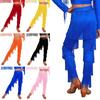 Pantalons de Danse à Franges pour Enfants Taille Élastique Volants à Pompons pour Salsa Cha Cha Rumba Samba Entraînement et Spectacle