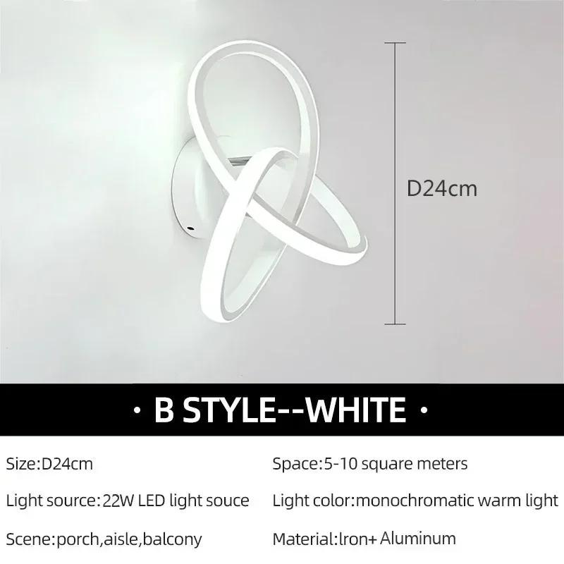 Modern LED Wall Lamp Trefoil Black White Ceiling Light For Bedroom Bedside Living Room Corridor Checkroom Decor Lighting Fixture