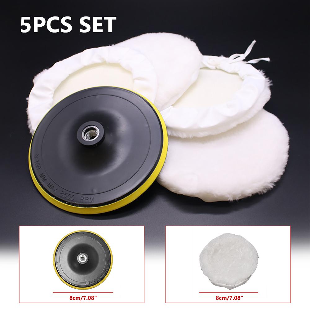 

Набор из 5 полировальных дисков для автомобиля, полировальные круги с губкой для полировки, набор шерстяных шариков для полировки автомобиля, аксессуары для чистки автомобиля Wool Wheel