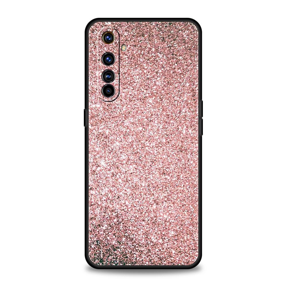 Silicone Morbido Rosa Glitterato Per Realme 8i 9i 9 Pro Plus GT2 Pro C3 6 7 8 Pro C21 C11 C25 Pro 5G Cover per Telefono Antiurto Custodie Borsa