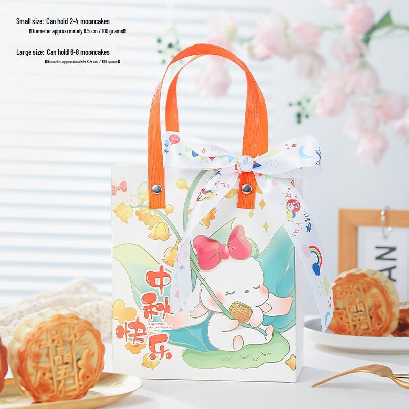 2024 Premium Mid-Autumn Mini Snow Skin Mooncake Gift Box - Elegant Handheld Packaging