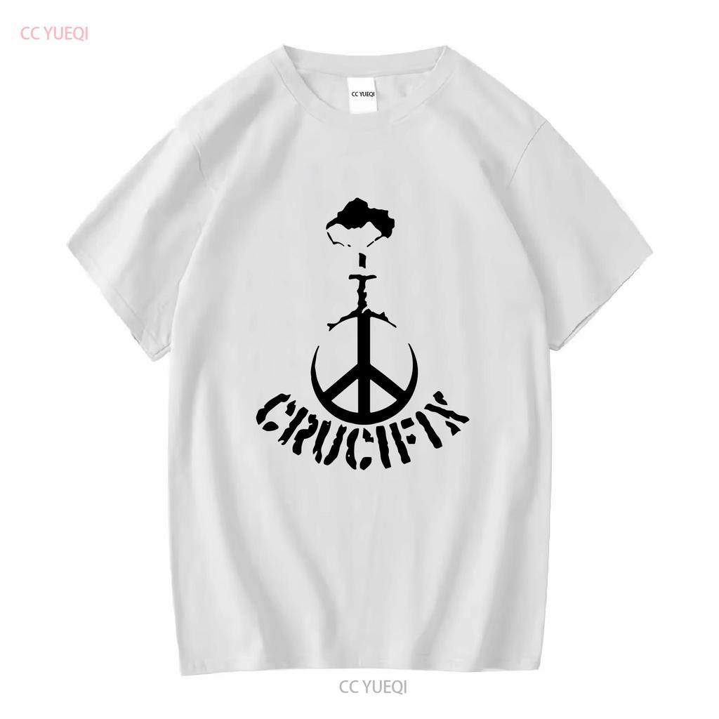 Crucifix Hardcore Punk Rock Band T Shirt S 2XL Vintage Washed Stylish Streetwear Graphic Breathable Homme Designer Clothes