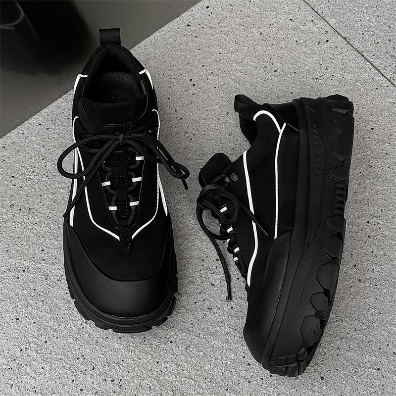 Fashion Street Style Original Men's Sneakers New Arrival Casual Leather Shoes Fashion Trend Male Thick Bottom Shoes Skateboard Footwear
