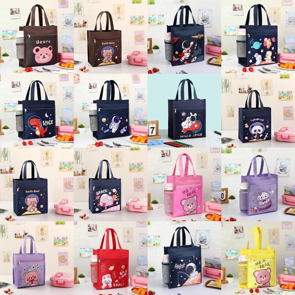 Kids Portable Canvas Lunch Box With Material For School And Outdoor Use