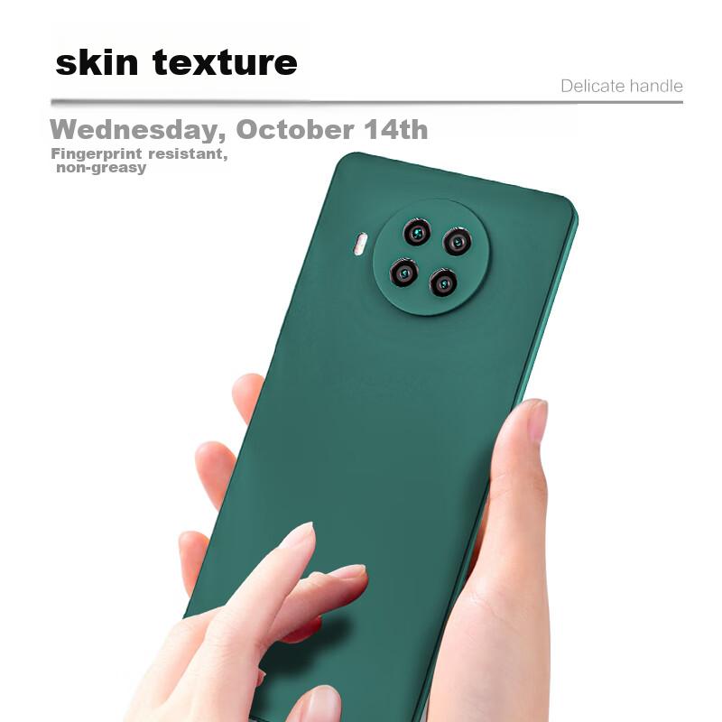 Phone Case for Xiaomi Redmi Note 9 Pro, Xiaomi Redmi Note 9 Pro Upgraded Lens Frosted Anti-Drop Silicone Soft Case - Dark Night Green