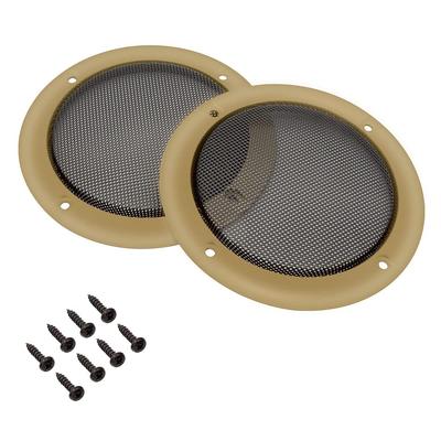 Negs-S Speaker Grill, Speaker Cover, Car Speaker, Universal Use, Set of 2, Includes 8 Mounting Screws, 5 Inches, Gold