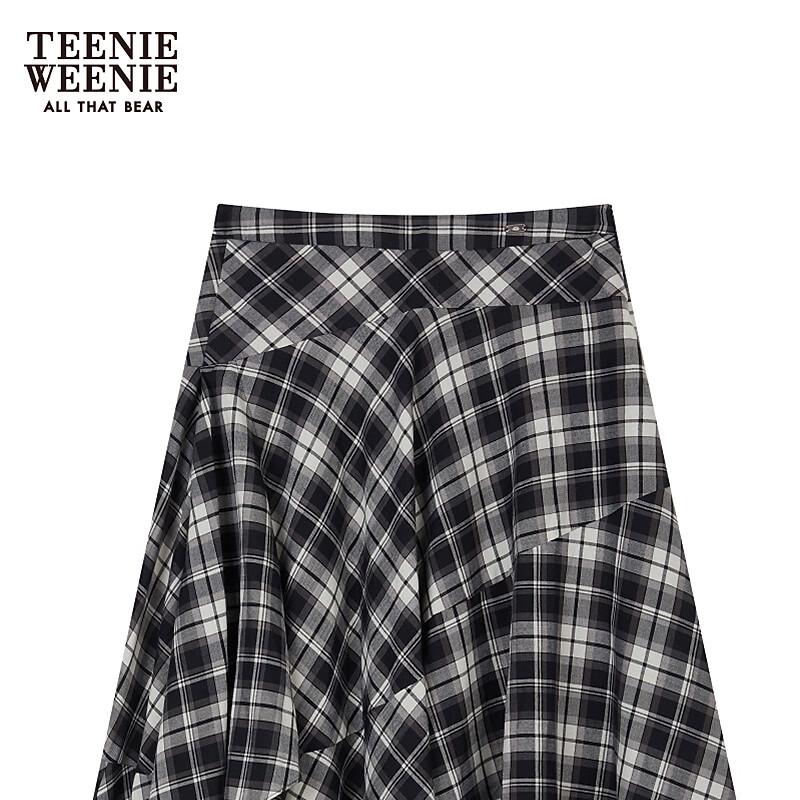 Teenie Weenie Gonna Larga Asimmetrica a Quadri Vintage da Donna