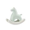 Modern Minimalist Ceramic Rocking Horse Ornament - Cute Green & Pink Tea Pet Decor for Home