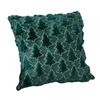 Christmas Tree Fleece Cushion Cover with Star Embroidery - Holiday Sofa Decoration Pillow Cover