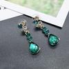 Bridal Jewelry Green Crown Necklace Earrings Three Piece Suit Wedding Dress Wedding Accessories