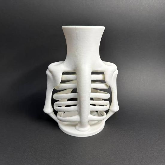 3D Printed Ribcage Skeleton Vase, Multifunctional Decorative Bone Shape Vase for Flowers, Jewelry Makeup Brush Holder, Gothic Home Decor Halloween