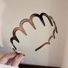 Women Headband Wavy Teeth Secure Hold Non-Stretching Retro Headband Makeup Daily Wear Hair Accessory