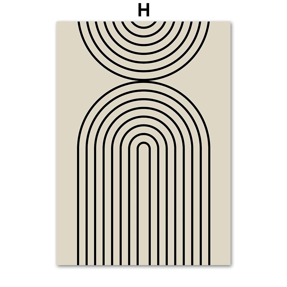 Abstract Geometry Curve Striped Girl Posters And Prints Wall Art Canvas Painting For Living Room Scandinavian Decorative Picture