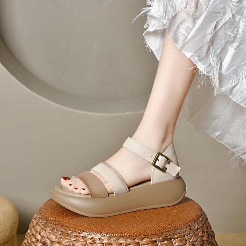 Muffin Platform Sandals Women's New Summer Wear Fashion Women's Shoes Light Leather Shoes Soft Soles Not Tired Feet