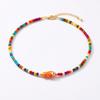Bohemian Rice Beads Ceramic Fish Necklace for Women Handmade Colorful Beaded Choker Summer Beach Vacation Party Jewelry Gift