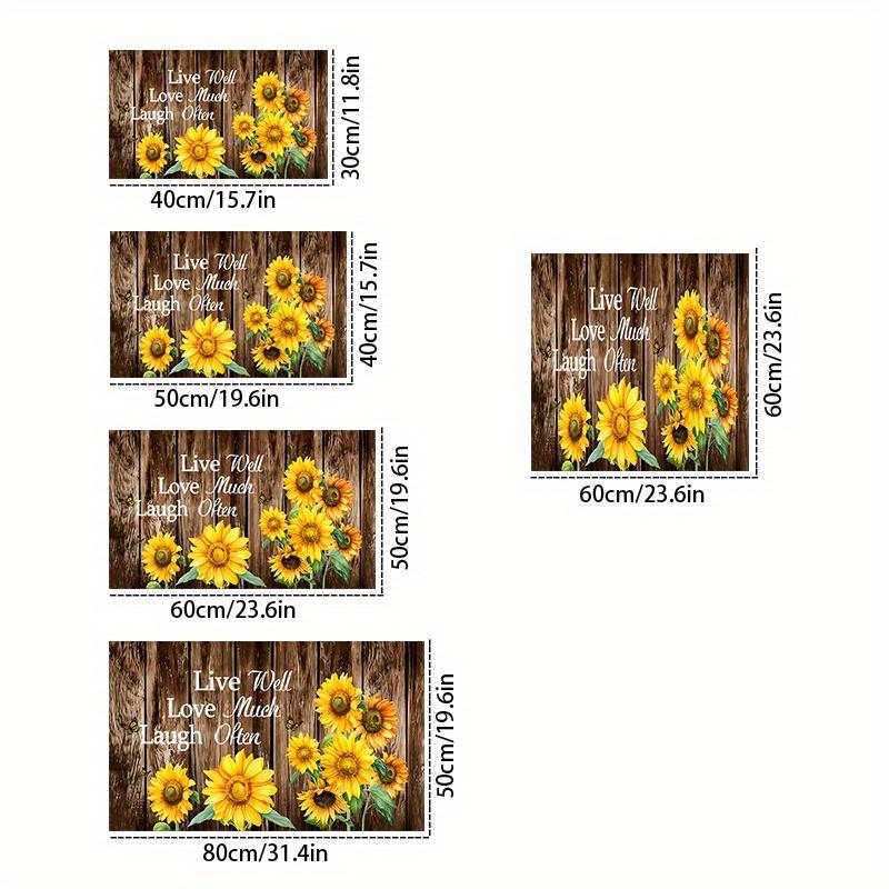 1Pcs Rubber Drying Mat With Sunflower Pattern For Coffee Shop Restaurant Kitchen Carpet Tableware Durable Diatom Mud Table Mat Pet Mat Coffeeware