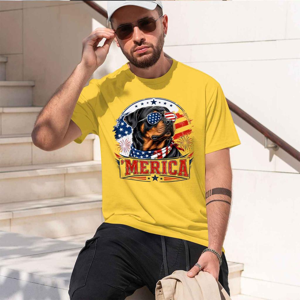 Mera Rottweiler Patriot 4th Of July G Lover Tshirt Summer Shortsved Breathable Sweatwking Versatile Trendy Tshirt 2026 New M