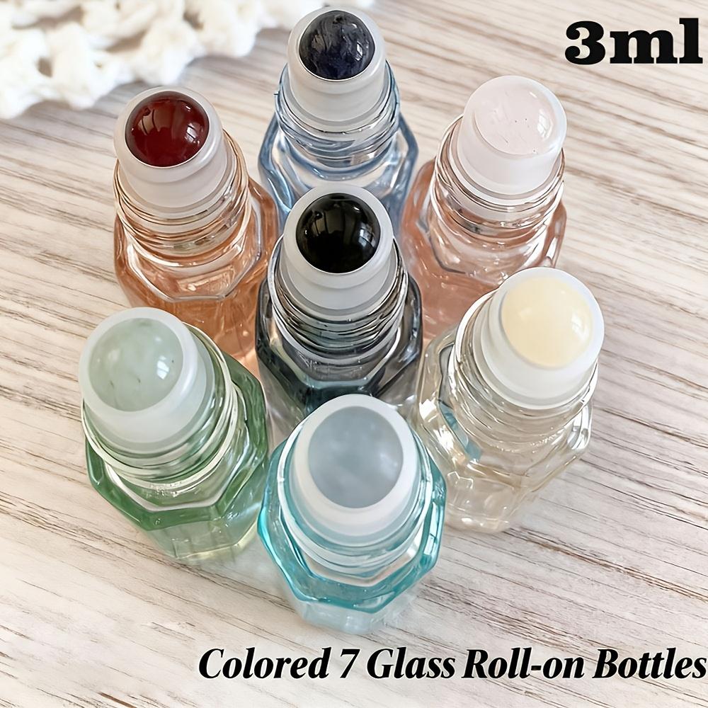 Soft-Toned Gemstone Roll-On Bottles ~ ~ Glass Bottles ~ Essential Oil Roll-On Bottles Mix 7 pcs