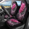 2 Stück Rosa Rose Autositzbezüge Elegante Rosa Rose Druck Autositzbezüge | Universell für Vordersitze