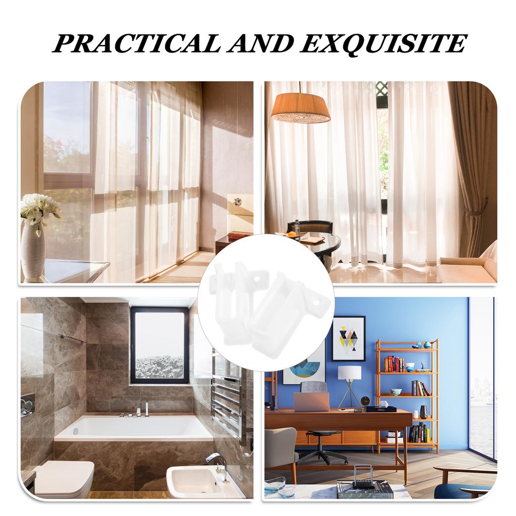 2Pcs Curtain Rod Holders for Wall Sturdy Plastic Brackets Mountable Closet Shelf and Wire Shelves Support End Bracket Hardware