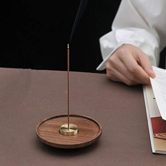 Incense Holder, Incense Burner, Incense Holder, Incense Burner, for Incense Ceremony, Tea Ceremony, Walnut, Buddhist Altar, Kesain-do