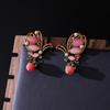 Retro Elegant Butterfly Earrings, Niche Temperament Design Earrings, Medieval Natural Stone Stud Earrings