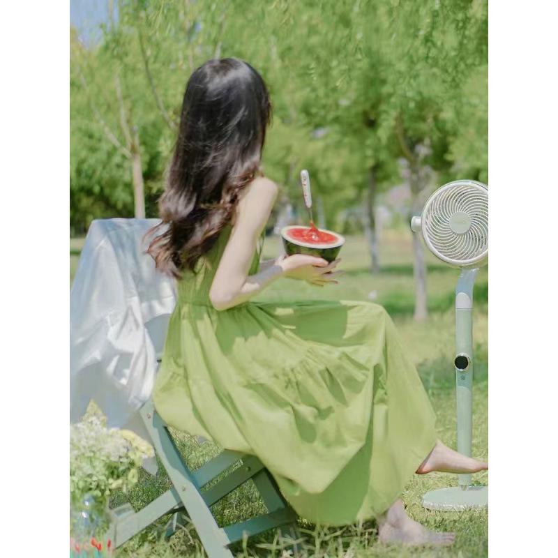 Mint Mambo Wind Grün Spaghettiträgerkleid für Damen - 2025 Sommer Strandurlaubsstil