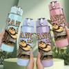 1PC Ranch Life Cowboy Western Print 750ml Color Plastic Sports Water Bottle Leakproof Flip Straw Lid Suitable for Sports Office Home Use