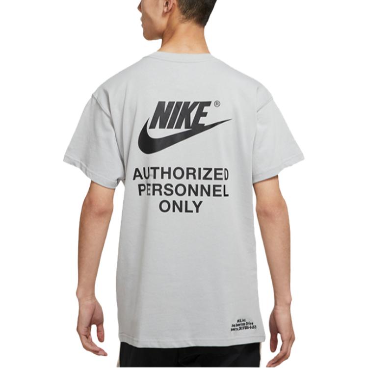 Nike T Shirts Men's Gray Crew Neck Moderate Straight Fit DM6428-077