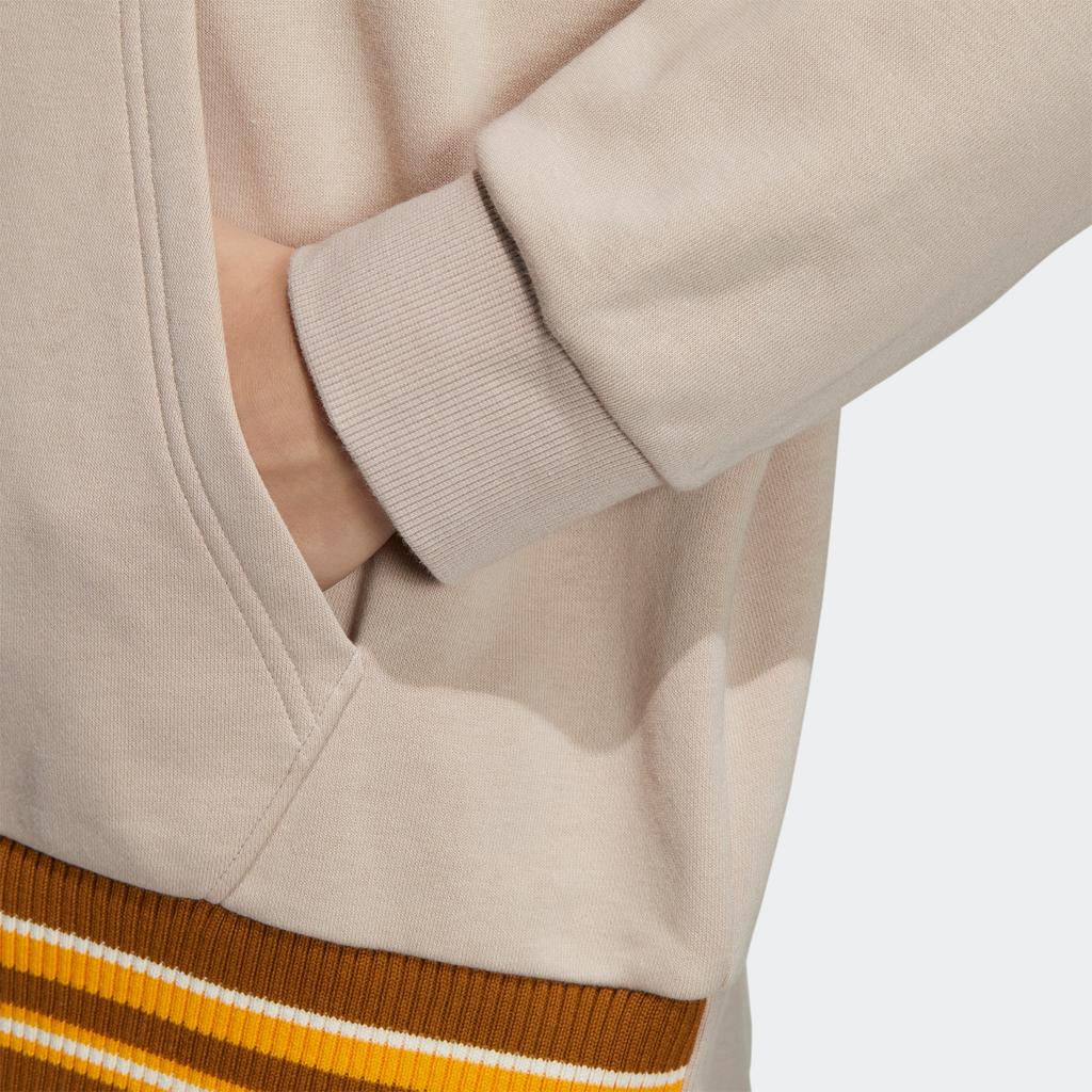 Adidas FW22 Colorblock Stripe Sports Hoodie Women Tops Miracle-Grey Taupe-Brown IA6817